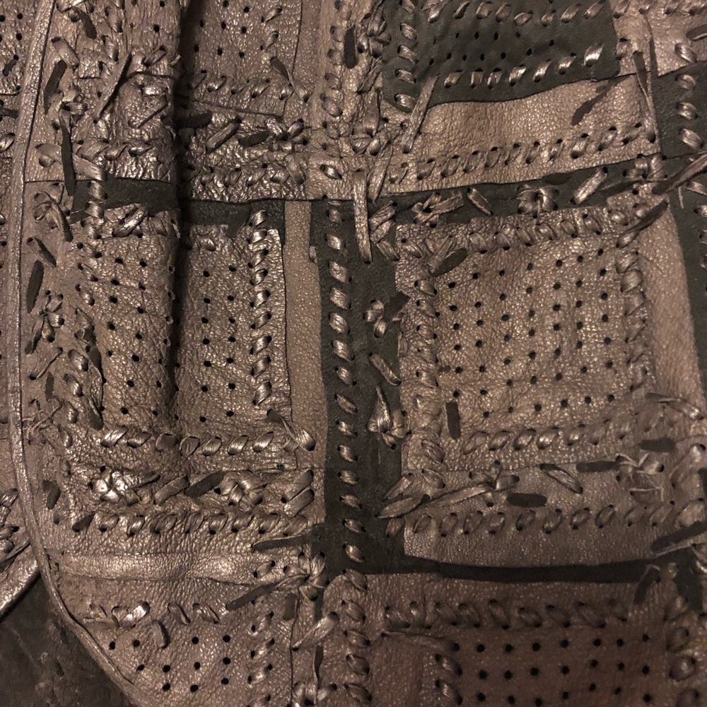 Leather Patchwork Vest Size Medium - image 6